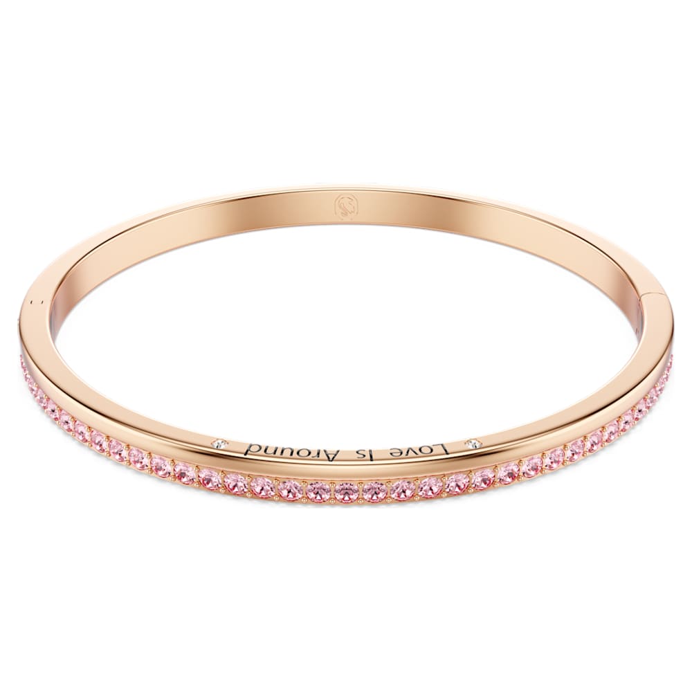 Connexus bangle, Round cut, `Love is around`, Pink, Rose
